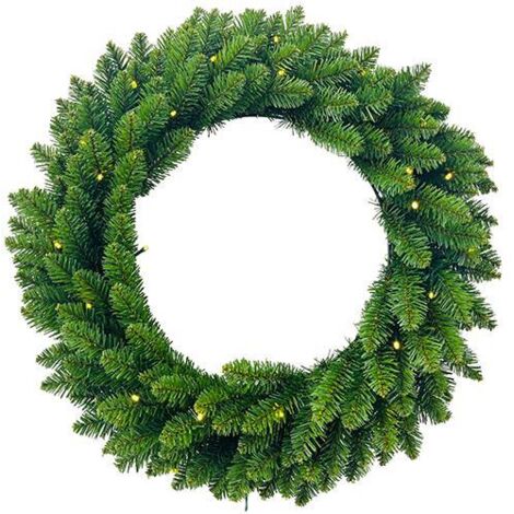 NATALE - GHIRLANDA VERDE Ø 65CM C/LUCE A BATTERIA MAURER (3XAA NO INCLU)