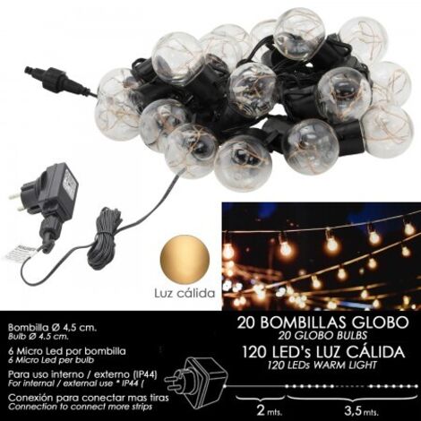NATALE - LUCI 20 GLOBO DECOR. MICROLED BIANCA CALDA INT/EST MAURER