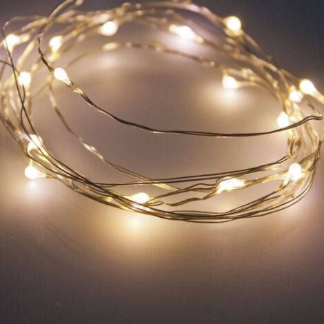 NATALE - LUCI DECORATIVE 40 MICROLED BATTERIE INCL. BIANCO CALDO -MAURER
