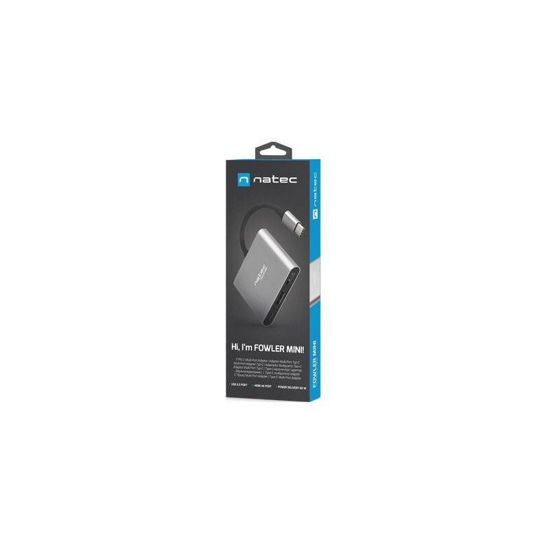 

Adaptador MULTIPUERTO USB-C A USB 3.0 HDMI 4K - Natec