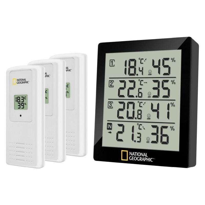 Thermo/hygromètre National Geographic Noir - 4 résultats de mesure