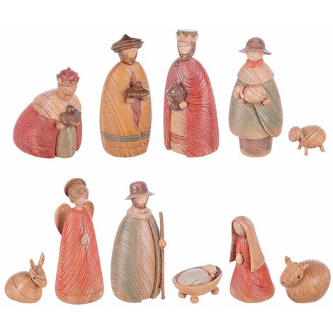 Natività con 3 Re magi, angelo e pastore in resina statue per presepe 11 pz