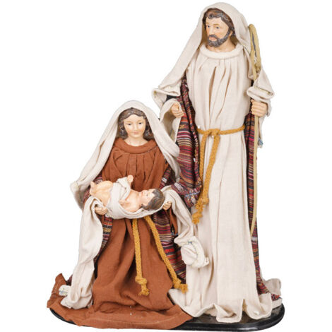 Natività Giuseppe Maria e Gesù Bambino H40 cm in Resina