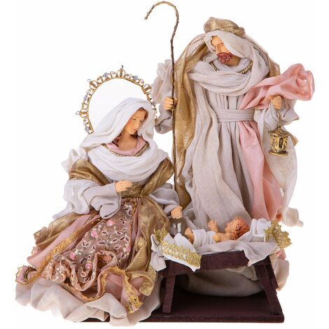 Natività sacra famiglia in tessuto presepe statua di natale completo  decorazioni addobbi idea regalo bellissima e