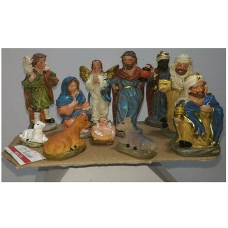 Natività Natale in resina decorazioni addobbi natalizi  per casa 11 pezzi 7 cm