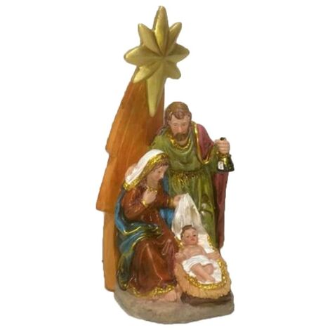 Natività per presepe Gruppo sacra famiglia Regali da addobbi di Natale natalizio decorazioni casa ambienti 24 cm stella
