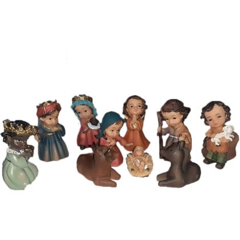 Natività sacra famiglia presepe completo pastorelli statuine decorazioni natale