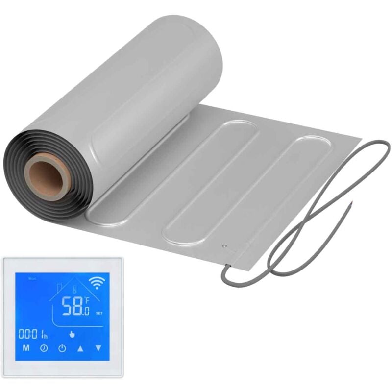 Natte chauffante Warmon alu 150 W/m² avec Thermostat mcs 450 intelligent WiFi Tactile blanc - 1,5 m²