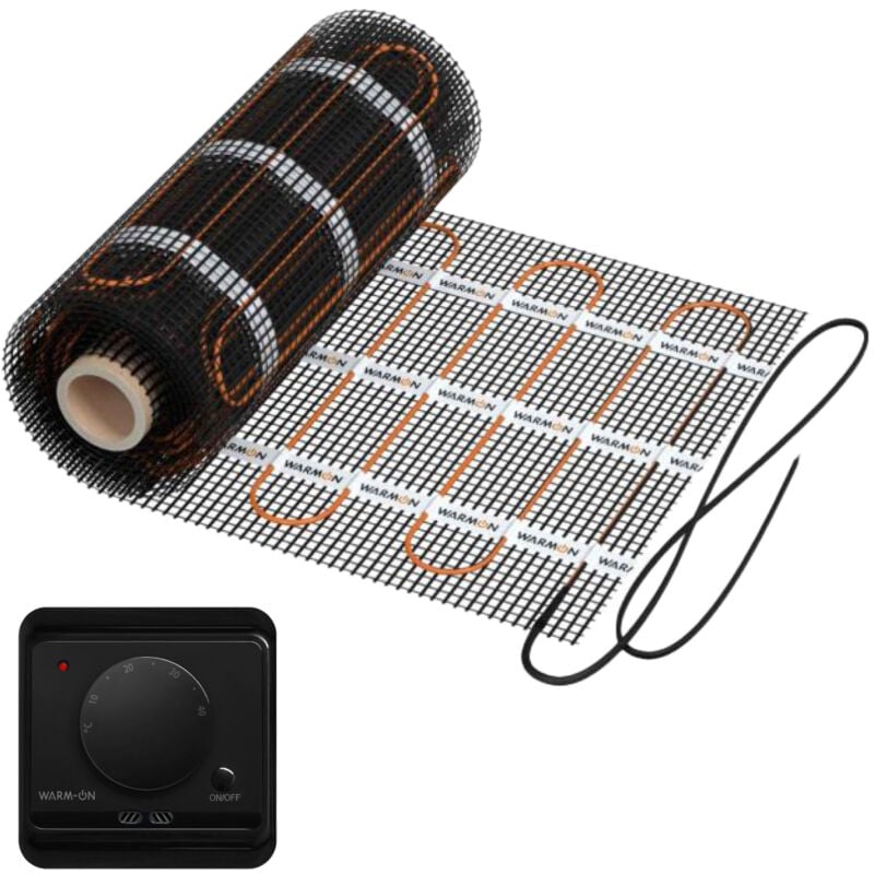 Natte chauffante Warmon classic light 100 W/m² avec Thermostat AC3082H analogique, noir