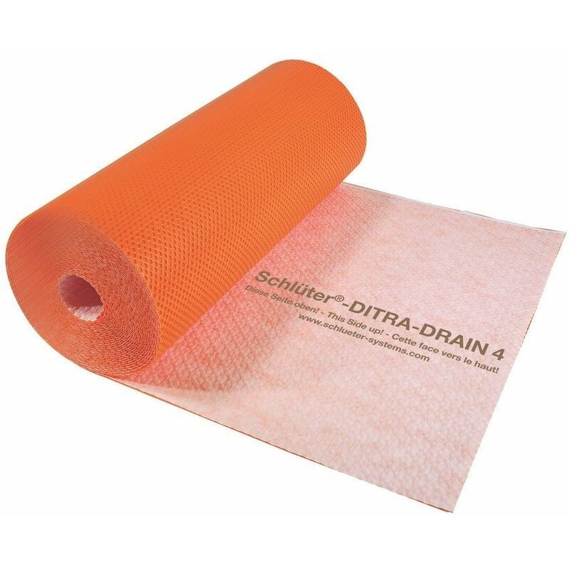 Schluter - Natte de désolidarisation et de drainage en polyéthylène ditra-drain - Le rouleau de 25 m x 1 m - ditra drain 4