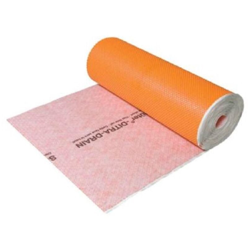 Natte ditra-drain 8 - Dimensions : Longueur: 12,5 m / Largeur: 1 m / Hauteur : 8 mm