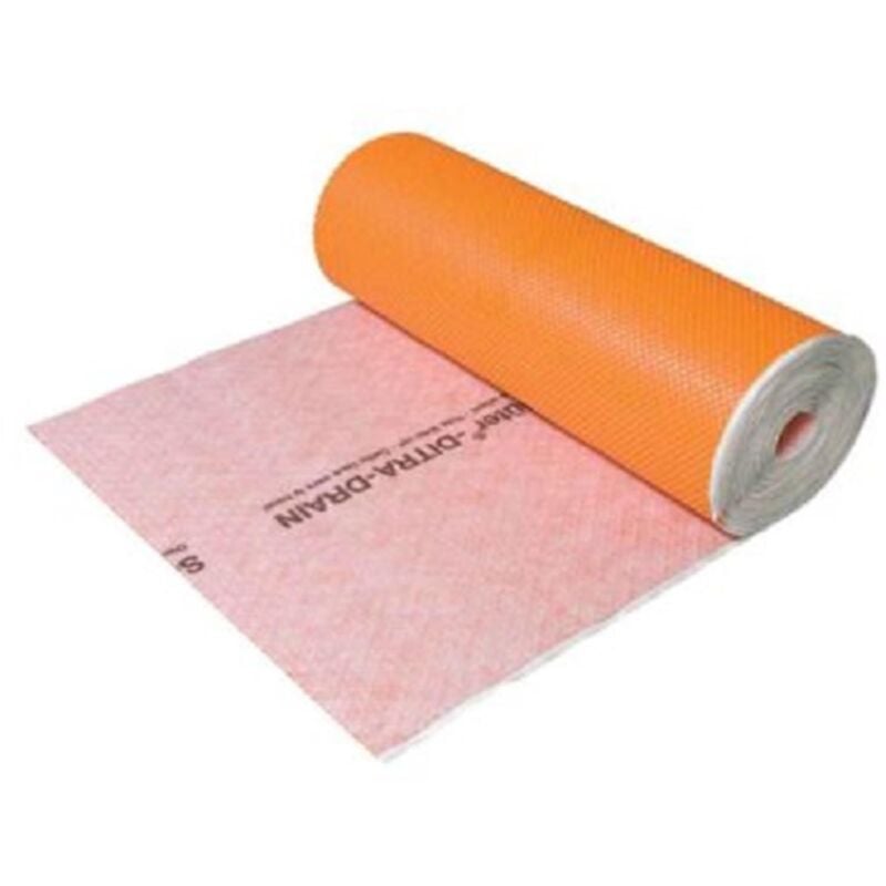 Natte ditra-drain 812 m - Hauteur: 8 mm - Larguur: 1 m - Remarque: Prix au ml - Vendu au détail