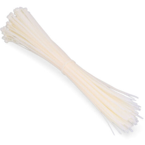 Natürliche Kabelbinder 300 x 8 mm (Beutel 100 Stück), hochwertiges Nylon