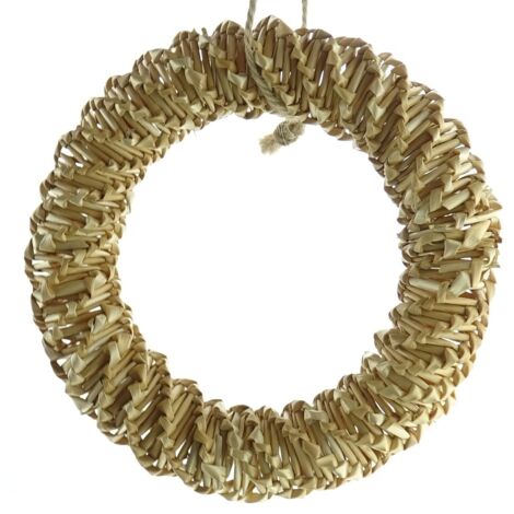 Natürliche Stroh Weihnachtskugel dekorative Ornament H 3cm x ø 14cm