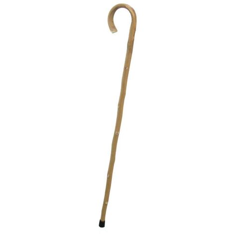 Natürlicher, rustikaler Spazierstock mit Gummispitze, cm H93