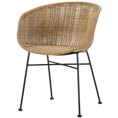 Natürlicher synthetischer Rattanstuhl Schwarz 58X57X78 Cm