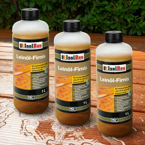 Natürliches LEINÖL- FIRNIS 3 L Holzöl Leinöl Firnis Harzfrei Holzschutz Gekocht
