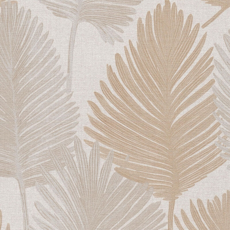 Natur Tapete Profhome 786731 Heißgeprägte Vliestapete Strukturiert Mit Floralen Ornamenten Und Metallischen Akzenten Creme Gold Perl-beige Silber 5,