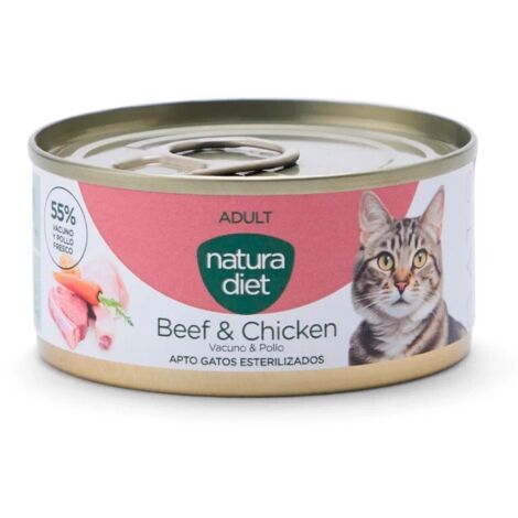 Natura Diet CAT Adult Paté Beef & Chicken 85G caja x24