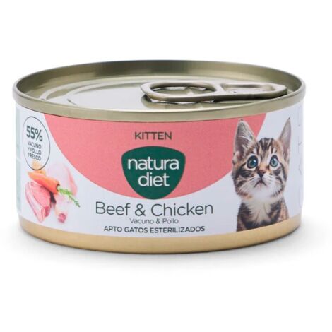 Natura Diet CAT Kitten Paté Beef & Chicken 85G caja x24