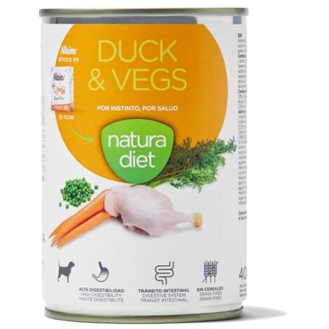NATURA DIET DOG Canard et légumes, boîte de 400 g x12