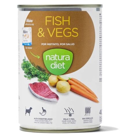 NATURA DIET DOG Poisson et légumes, boîte de 400 g x12