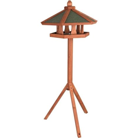 Natura mangeoire oiseaux avec pied, en pin ø 65 × 46 cm/1,45 M, brun