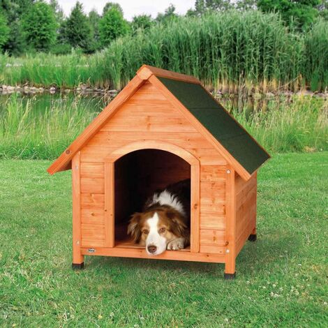 Natura niche pour chiens cottage avec pignon - M-L: 83 × 87 × 101 cm, brun
