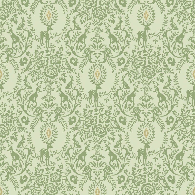 Natural Animal Wallpaper Grandeco Green White Paste The Wall Textured Vinyl