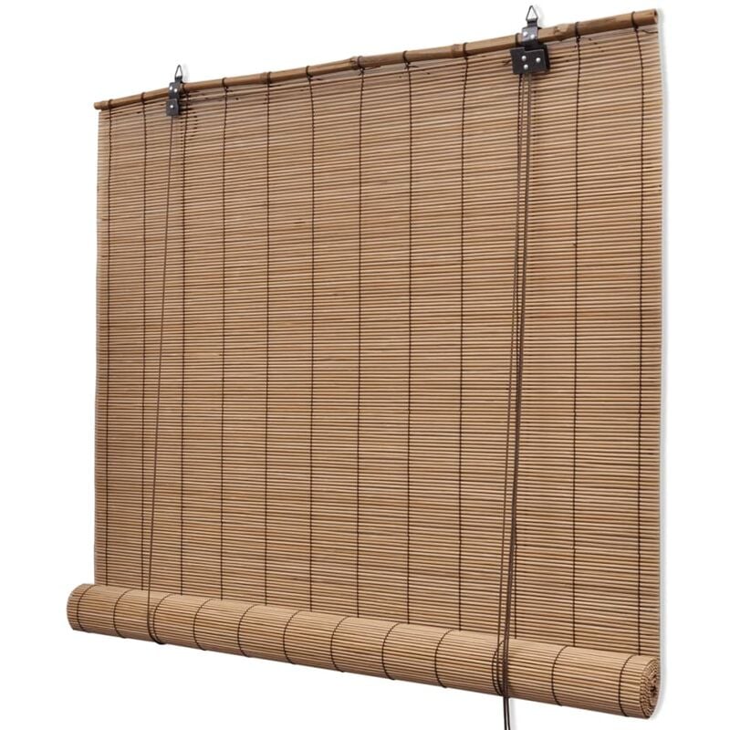 Brown Bamboo Roller Blinds 80 x 160 cm vidaXL