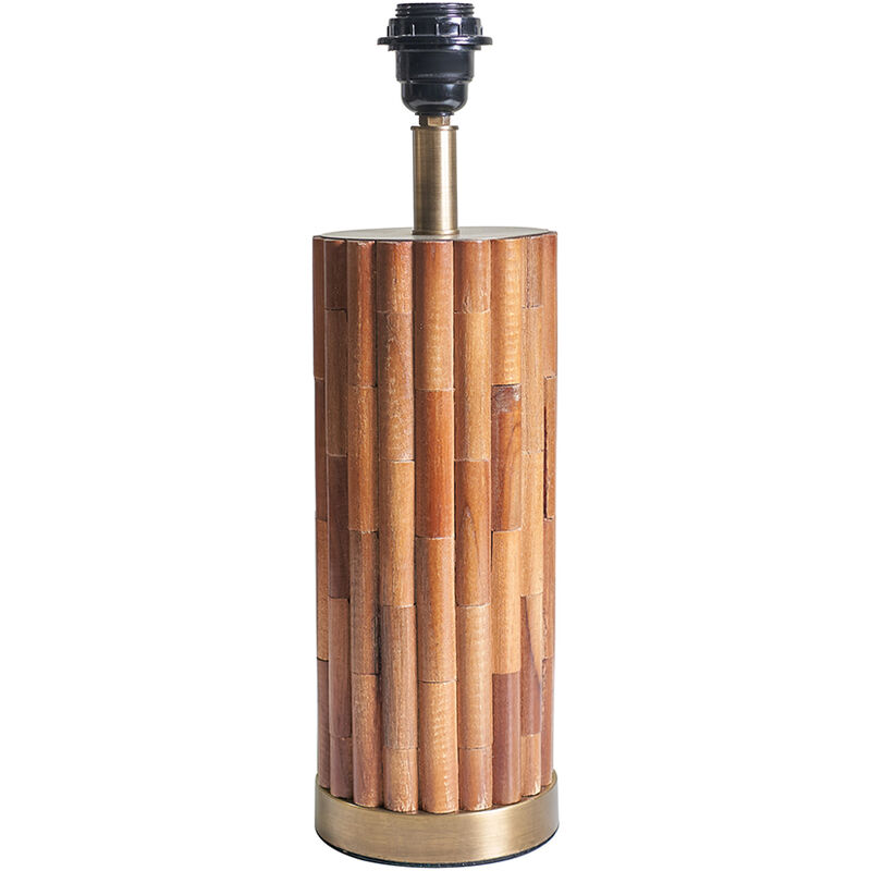 Natural Bamboo Table Lamp with Brass Base - 0
