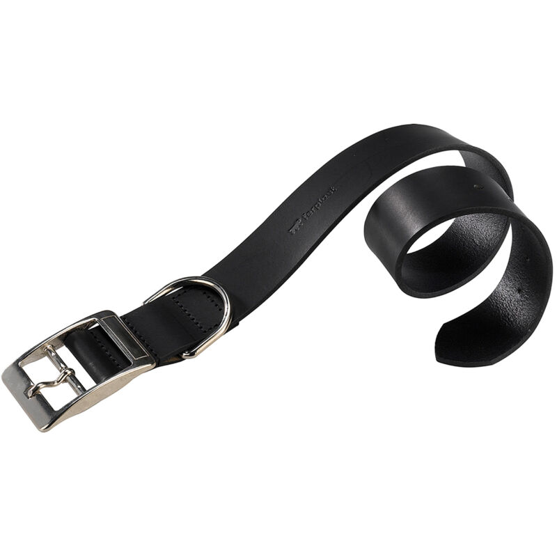 Ferplast - natural c Collier de chiens en cuir véritable, en 2 couleurs et 8 tailles. Variante C25/53 - Misure: a: 45-53 cm b: 25 mm - Noir