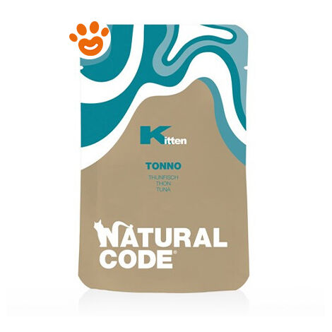 Natural Code Cat Kitten al Tonno  - Natural Code Cat Kitten al Tonno - Bustina Da 70 Gr