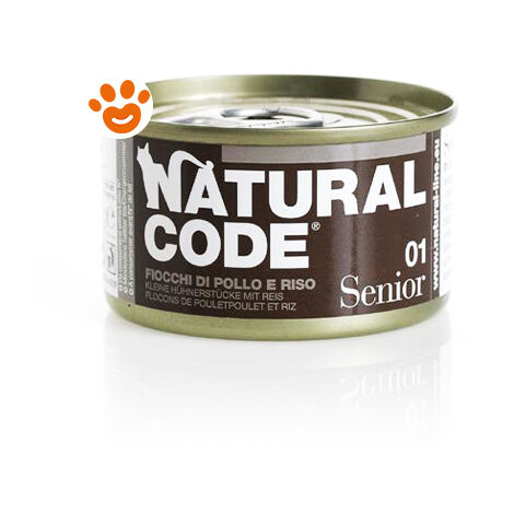 Natural Code Gatto Senior Lattina 85g 01 Fiocchi di Pollo