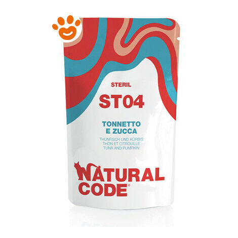 Natural Code Gatto Sterilizzato Busta 70g ST04 Tonnetto e Zucca