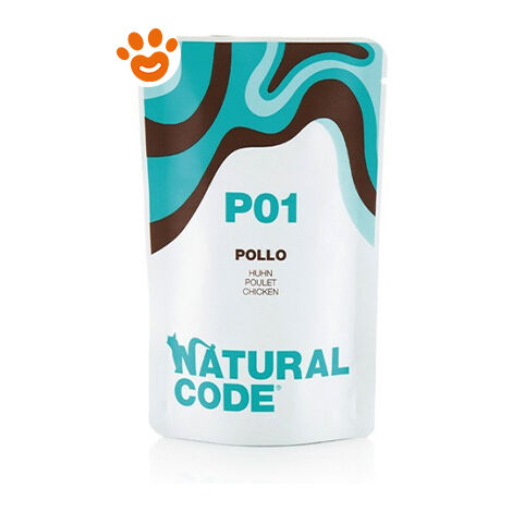 Natural Code P01 Cat Adult al Pollo  - Natural Code P01 Cat Adult al Pollo - Bustina Da 70 Gr