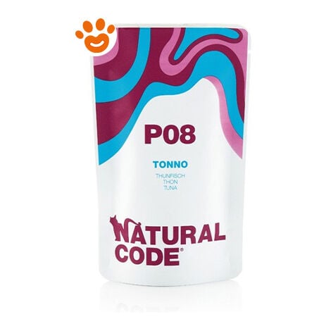 P08 Cat Adult al Tonno - Natural Code P08 Cat Adult al Tonno - Bustina Da 70 Gr