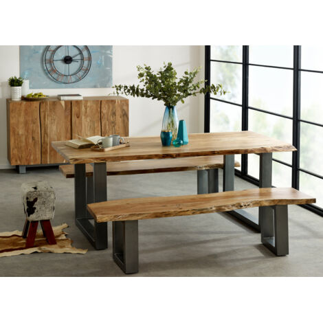 Natural Essential Live Edge Large Dining Bench