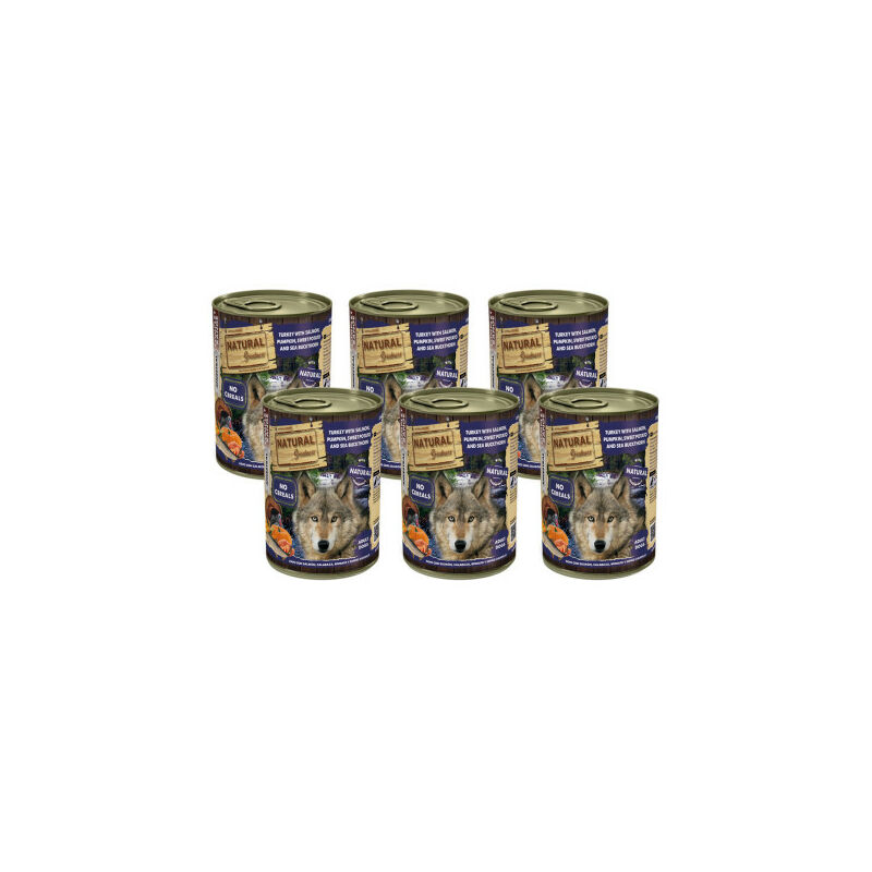 

Salmón y Pavo con calabaza, boniato y curcumina Perro (lata) Lata de 400 gr - Natural Greatness