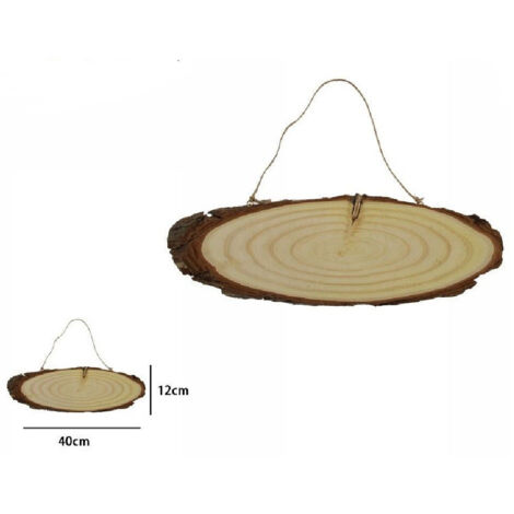 Natural Legno Base Tronco Decorative Ornation To Appends 40x12cm 72105