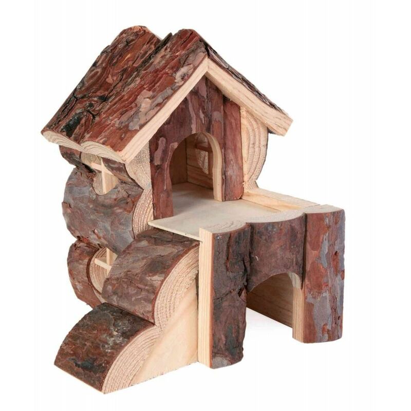 Maison bjork, souris, en bois d'écorce, 15 × 15 × 16 cm