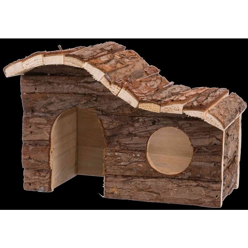 Maison hanna, grands hamsters, en bois d'écorce 26 × 16 × 15 cm