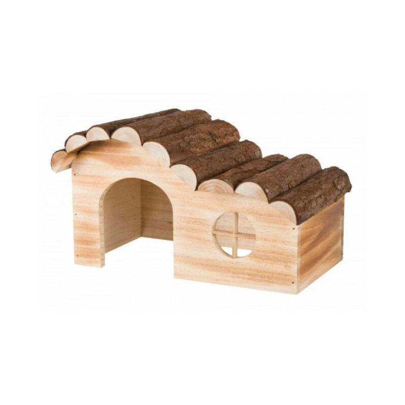 Trixie - Maison en bois naturel pour rongeurs Hanna Taille s 29 × 18 × 18 cm (hamsters, souris)