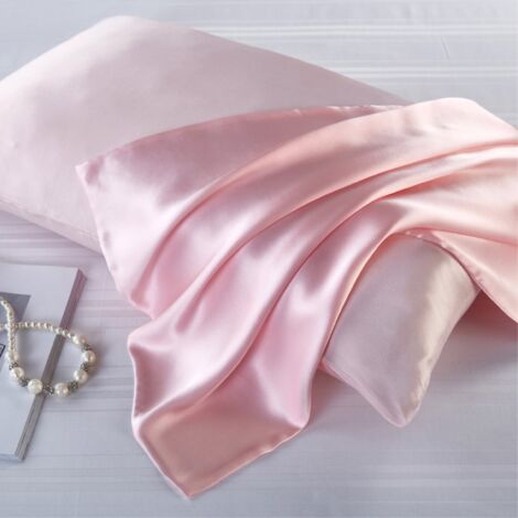 Natural Mulberry Silk Pillowcase, Silk, Light Pink, Standard 50x75cm