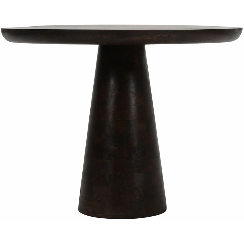 Natural Solid Dark Mango Wood Round Dining Table