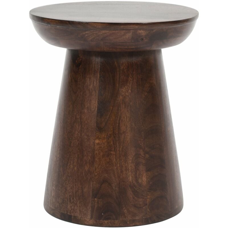 Natural Solid Dark Mango Wood Side Table