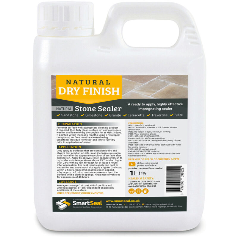 Smartseal - Sandstone/Natural Stone Sealer - Dry Finish - 1 Litre