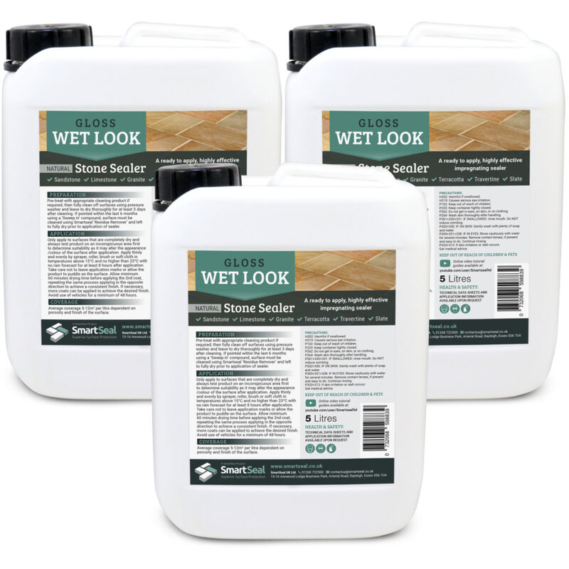 Smartseal - Sandstone/Natural Stone Sealer - Wet Look - 3 x 5 Litre