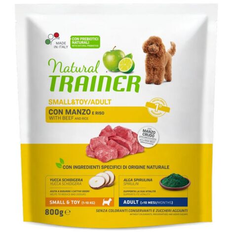 Natural Trainer Adult Small&Toy 800gr Manzo&Riso