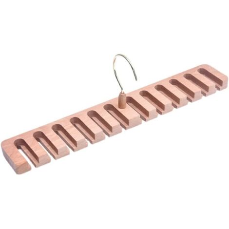 Natural Wood Belt Hanger Rack Organizer for Closet Wardrobe Multifunctional Space Saving Wooden Belt Tie Scarf Storage Hook Hangers for Men Women 1 Pack